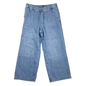 GAP Womens Wide Leg Hi Rise Pull on Jeans Streetwear Skate Y2K Baggy Drawstring